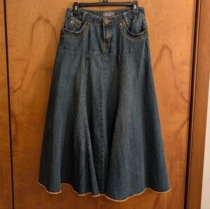 Motto Size 6 Circle Maxi Denim Skirt